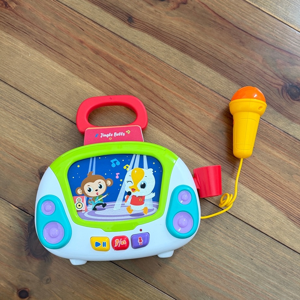 Musical Toy with Microphone - Green, Yellow, White